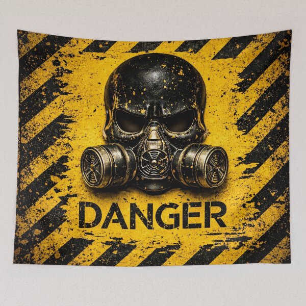 Item preview, Danger Gas Mask Skull Hazard Sign designed and sold by Kaleidoscope Print.