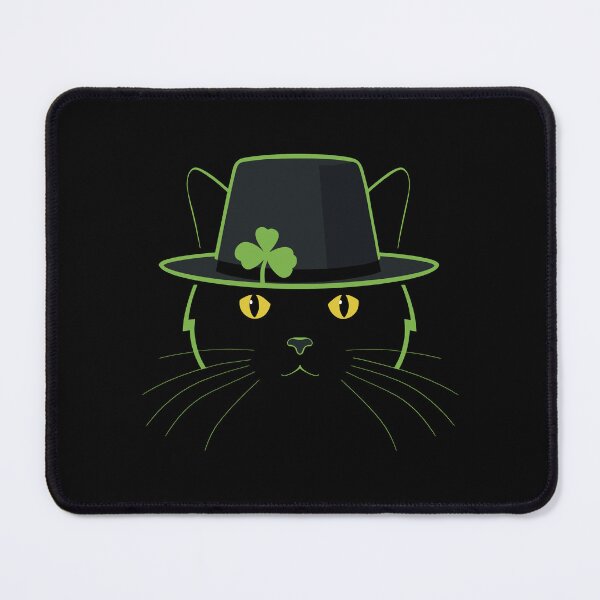 Item preview, Cat with Green Hat and Shamrock – Minimalist Irish Style designed and sold by NaturEdeN.