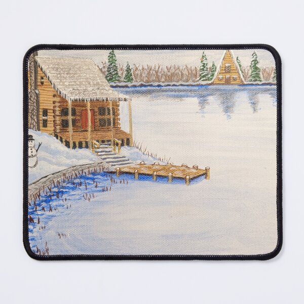 Item preview, Cabin at the Lake in the Winter Season designed and sold by Matt Starr Fine Art .