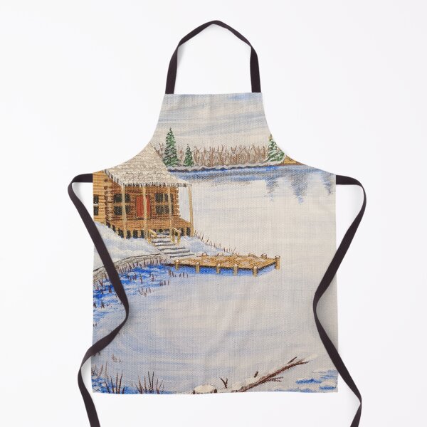 Item preview, Cabin at the Lake in the Winter Season designed and sold by Matt Starr Fine Art .