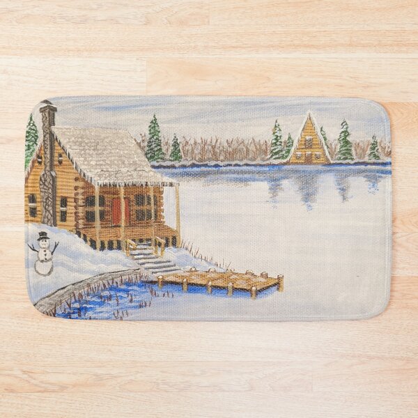 Item preview, Cabin at the Lake in the Winter Season  designed and sold by Matt Starr Fine Art .