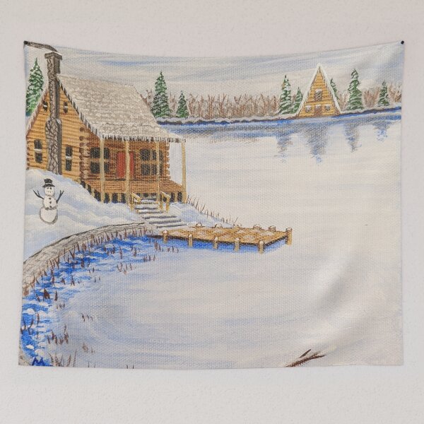 Item preview, Cabin at the Lake in the Winter Season  designed and sold by Matt Starr Fine Art .