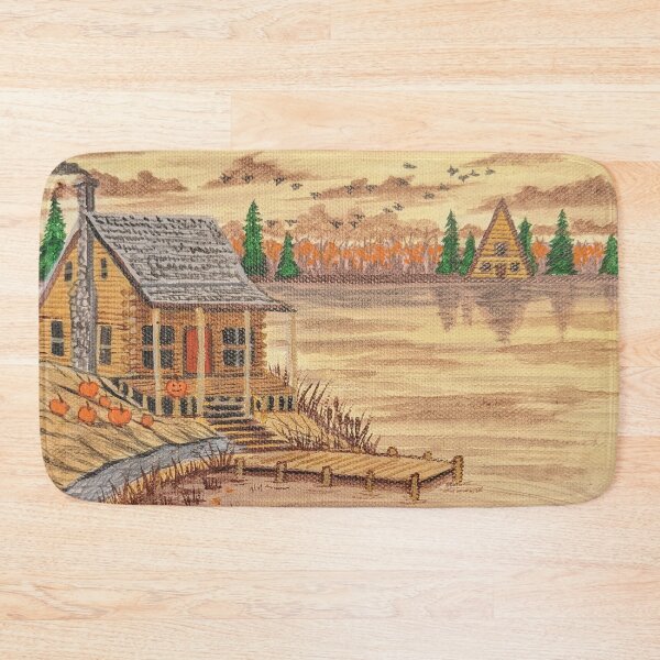 Item preview, Cabin at the Lake in the Fall Season  designed and sold by Matt Starr Fine Art .