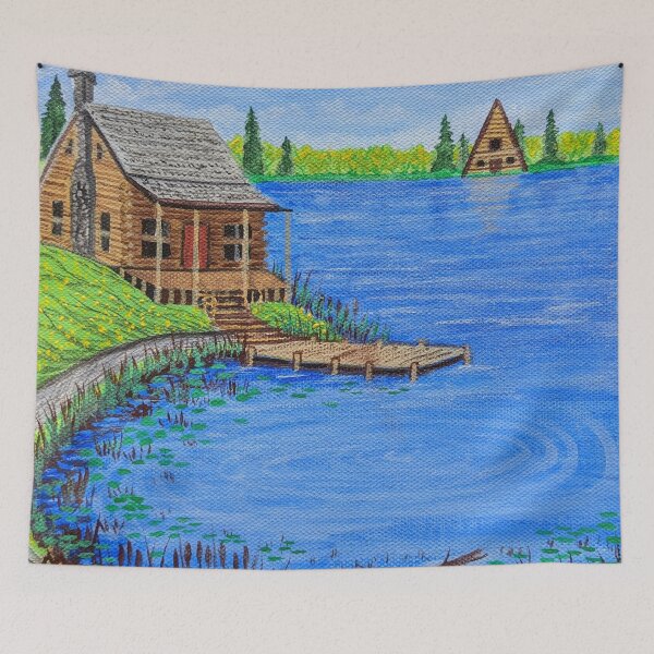 Item preview, Cabin at the Lake in the Spring Season  designed and sold by Matt Starr Fine Art .
