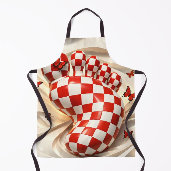 Item preview, Red White Checker Footprint Butterfly designed and sold by Kaleidoscope Print.