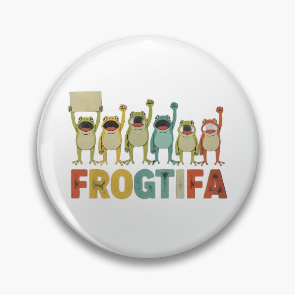 Item preview, Frogtifa Funny Frog Protest - Retro Absurdist Satire designed and sold by JossDesign15.