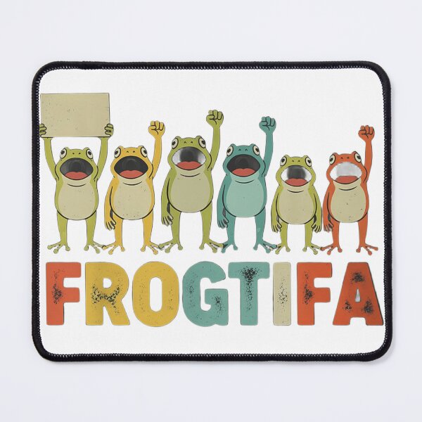 Item preview, Frogtifa Funny Frog Protest - Retro Absurdist Satire designed and sold by JossDesign15.