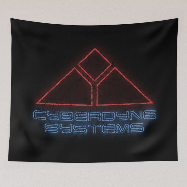 Item preview, Terminator Cyberdyne Systems 80s Retrowave Neon Logo Distressed designed and sold by Power Up Prints.