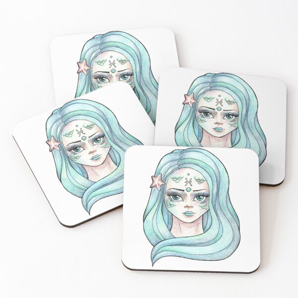Item preview, Pisces Zodiac Mermaid – Astrology Water Sign Illustration designed and sold by BlackLineLab.