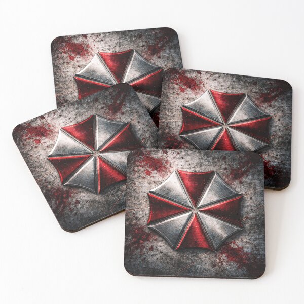Item preview, Red White Umbrella Metal Emblem designed and sold by Kaleidoscope Print.