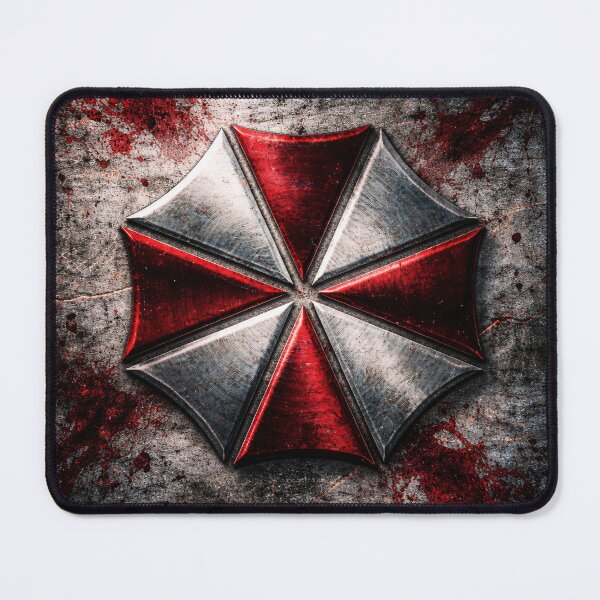 Item preview, Red White Umbrella Metal Emblem designed and sold by Kaleidoscope Print.