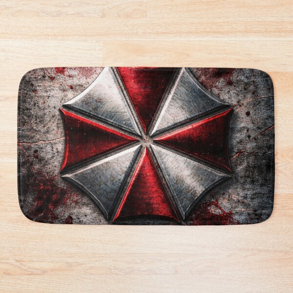 Item preview, Red White Umbrella Metal Emblem designed and sold by Kaleidoscope Print.