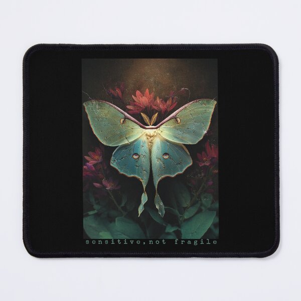 Item preview, Sensitive, not Fragile – Painterly Moth with Botanical Elements designed and sold by Neurodelic.