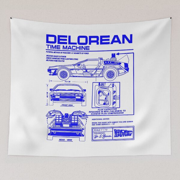 Item preview, Vintage Classic Car Delorean Project Blue designed and sold by PrintCarClub.