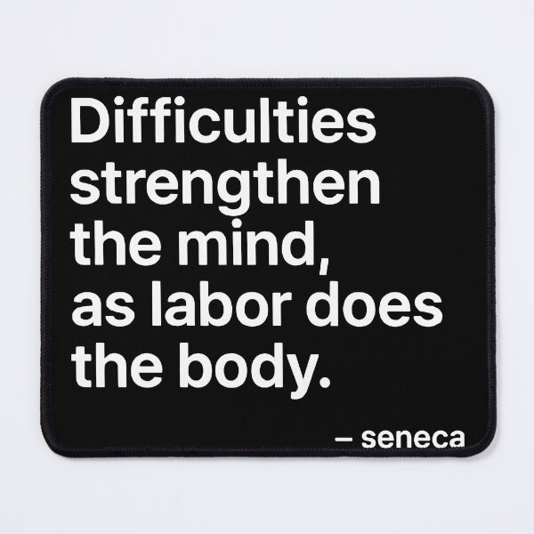 Item preview, Strengthen the Mind – Seneca Stoic Quote (White Font) designed and sold by TshirtsLabs.