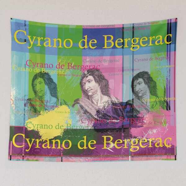 Artikelvorschau, Cyrano de Bergerac Porträt Collage im Pop-Art Stil entworfen und verkauft von Mauswohn.