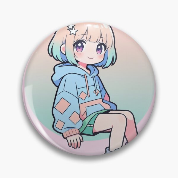 Item preview, Copy of Adorable Pastel Kawaii Anime - Trendy Oversized Eyes Pose #2 colour designed and sold by KMChronicles.