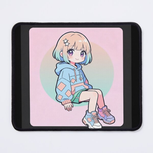 Item preview, Copy of Adorable Pastel Kawaii Anime - Trendy Oversized Eyes Pose #2 colour designed and sold by KMChronicles.