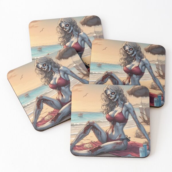 Item preview, Zombie woman in a bikini on a summer beach designed and sold by Mauswohn.