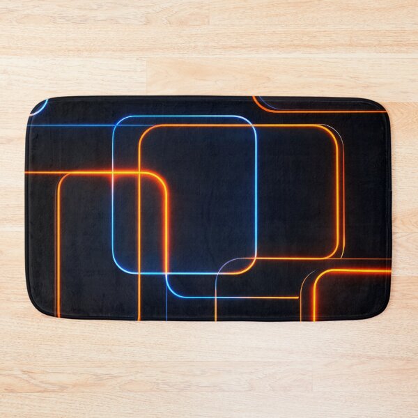 Item preview, Neon Blue Orange Rounded Squares designed and sold by Kaleidoscope Print.