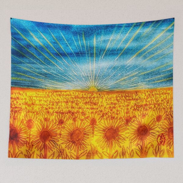 Item preview, In the sunflower field at sunrise  designed and sold by Matt Starr Fine Art .