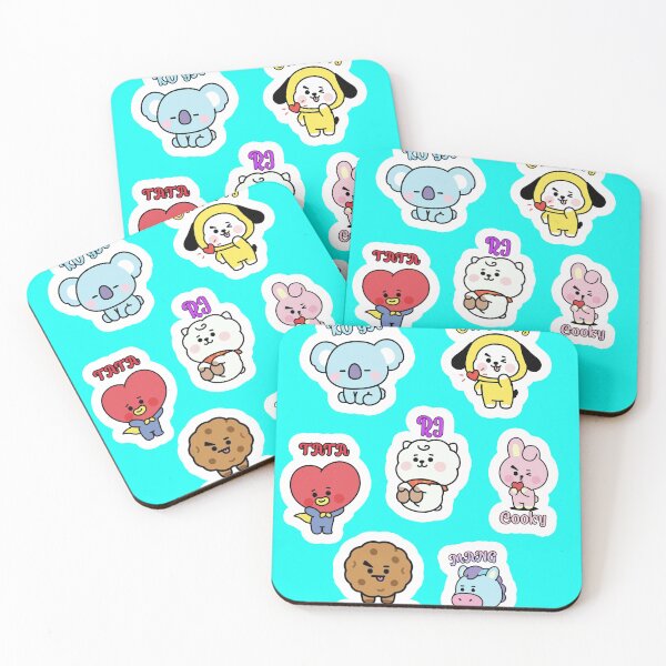 Item preview, BTS Mascots Group – Cute K-Pop Fan Art Inspired designed and sold by Carolina Carvajal.