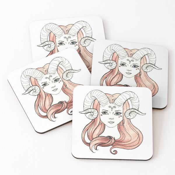 Item preview, Aries Zodiac Illustration — Anthropomorphic Fire Sign Sketch designed and sold by BlackLineLab.