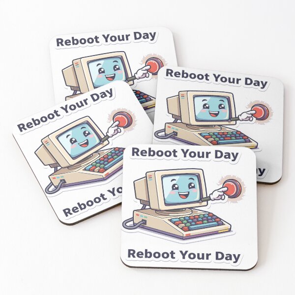 Item preview, Reboot Your Day – Funny Retro Computer| Y2K Tech Humor designed and sold by  Bold Border Studio..