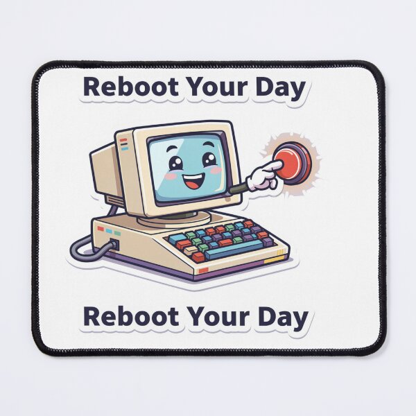 Item preview, Reboot Your Day – Funny Retro Computer| Y2K Tech Humor designed and sold by Bold Border Studio..