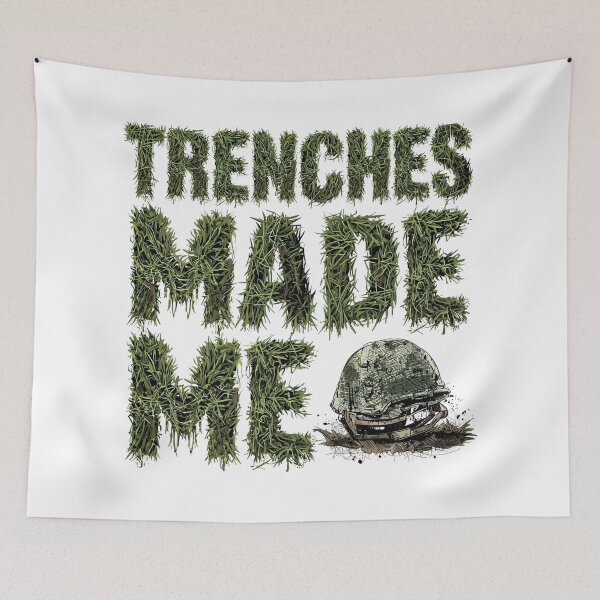 Item preview, Trenches Made Me – Football Line Play Grit Graphic Tee designed and sold by RMTrendy.