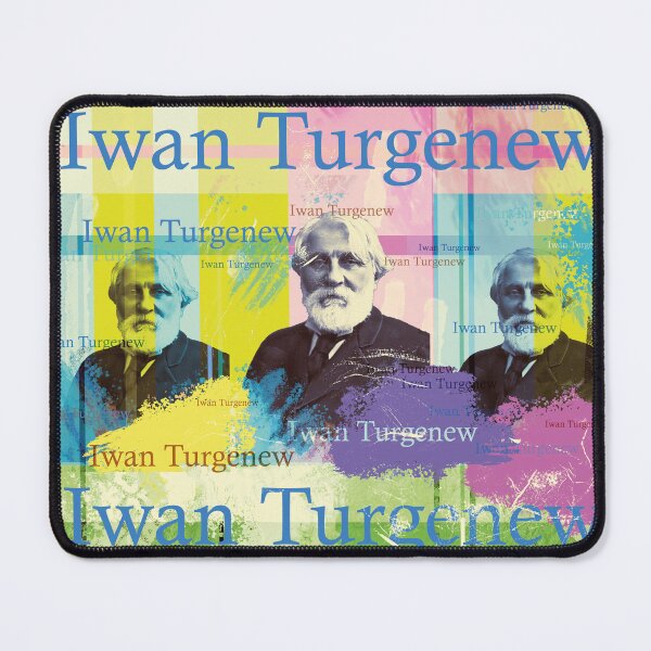 Item preview, Ivan Turgenev portrait collage in bright colors designed and sold by Mauswohn.