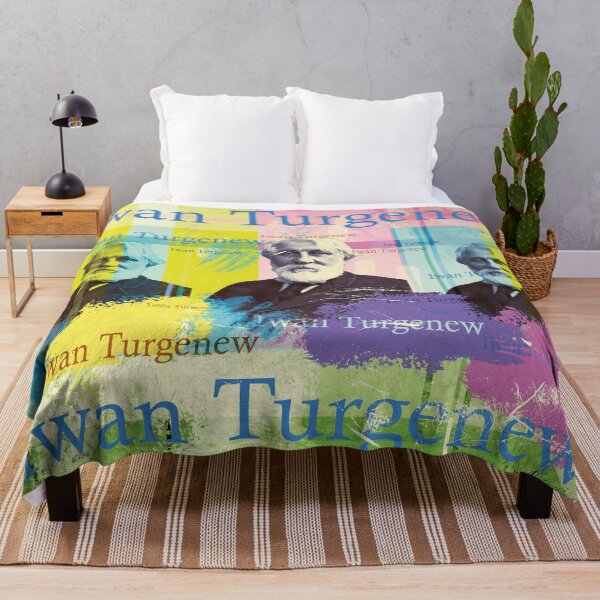 Item preview, Ivan Turgenev portrait collage in bright colors designed and sold by Mauswohn.