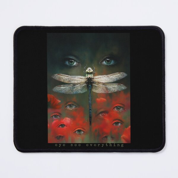 Item preview, Eye See Everything – Painterly Surreal Dragonfly with Botanical Elements designed and sold by Neurodelic.