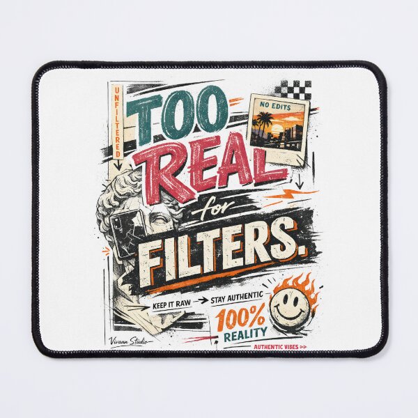 Item preview, Too Real For Filters Streetwear Aesthetic - Authentic Raw Reality Neo Classical Statue Typography Design for Stoics and Minimalists - Unfiltered Vibes Urban Graphic Art by Vivaan Studio designed and sold by Vivaan Studio.