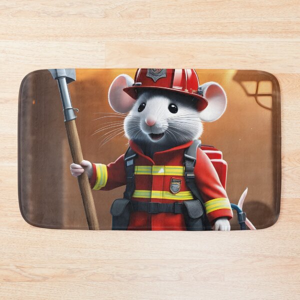 Item preview, Brave firefighter mouse on duty as a little hero designed and sold by Mauswohn.