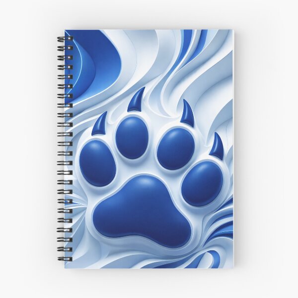 Item preview, Blue Paw Print Paper Cut Waves designed and sold by Kaleidoscope Print.