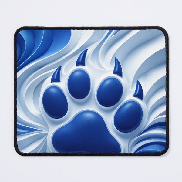 Item preview, Blue Paw Print Paper Cut Waves designed and sold by Kaleidoscope Print.