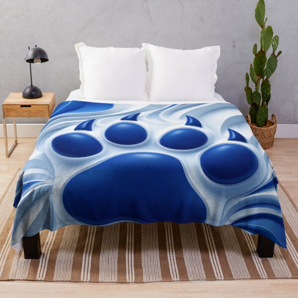 Item preview, Blue Paw Print Paper Cut Waves designed and sold by Kaleidoscope Print.