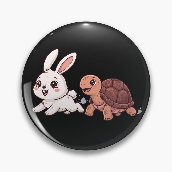 Item preview, Cute Bunny and Turtle Race Illustration – Funny Animal Cartoon Art designed and sold by Royalsticker.