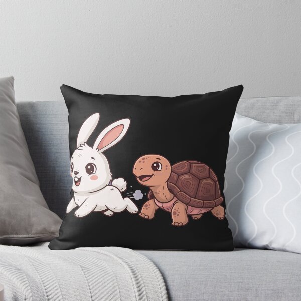 Item preview, Cute Bunny and Turtle Race Illustration – Funny Animal Cartoon Art designed and sold by Royalsticker.