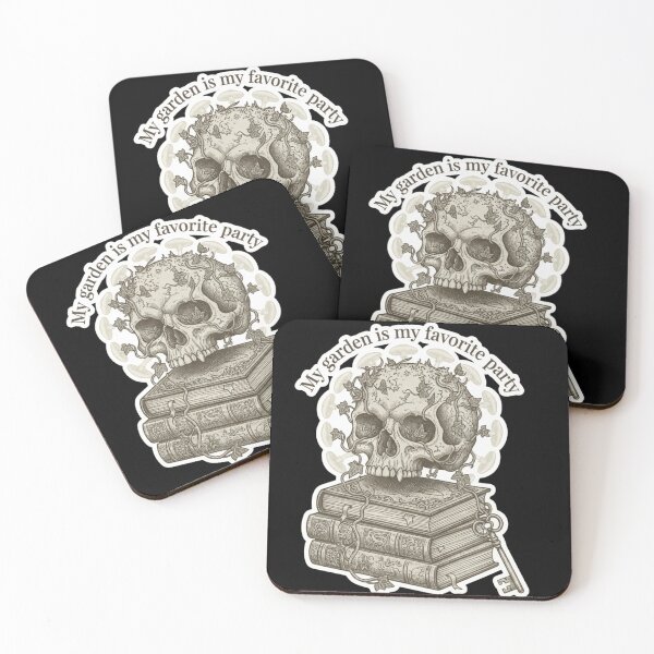 Item preview, My Garden Is My Favorite Party - Gothic Skull and Books designed and sold by BlissHalo.