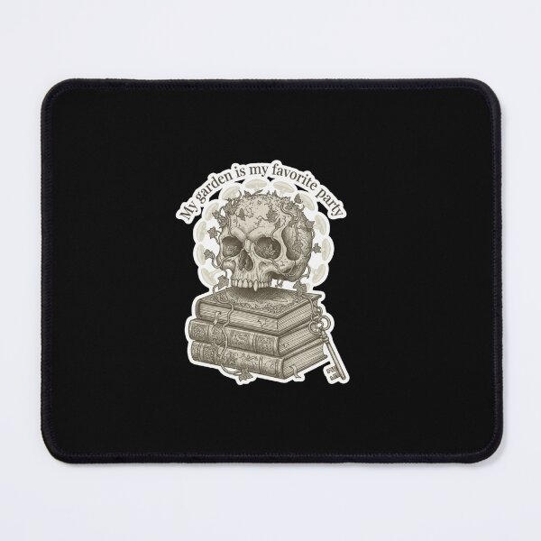 Item preview, My Garden Is My Favorite Party - Gothic Skull and Books designed and sold by BlissHalo.