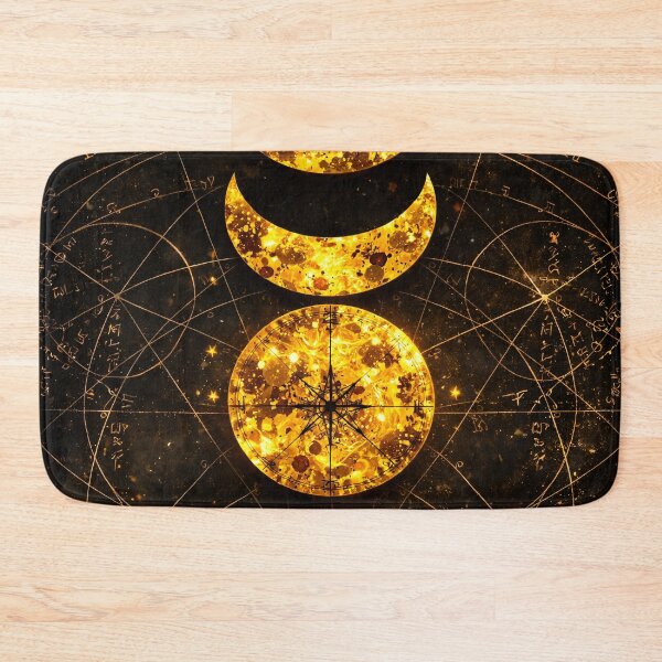 Item preview, Golden Triple Moon Astrology Sigil designed and sold by Kaleidoscope Print.