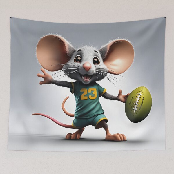 Item preview, Cute mouse as a football player with a ball designed and sold by Mauswohn.