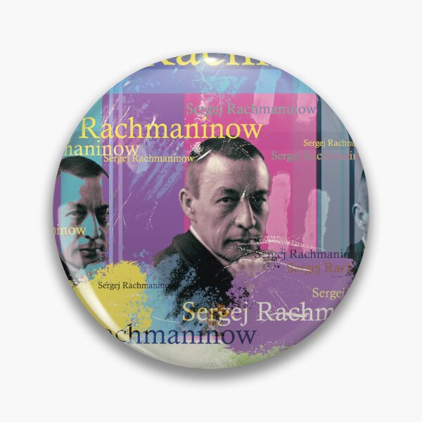 Item preview, Rachmaninoff portrait collage in bright colors designed and sold by Mauswohn.
