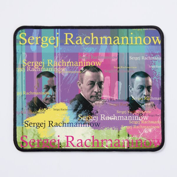 Item preview, Rachmaninoff portrait collage in bright colors designed and sold by Mauswohn.