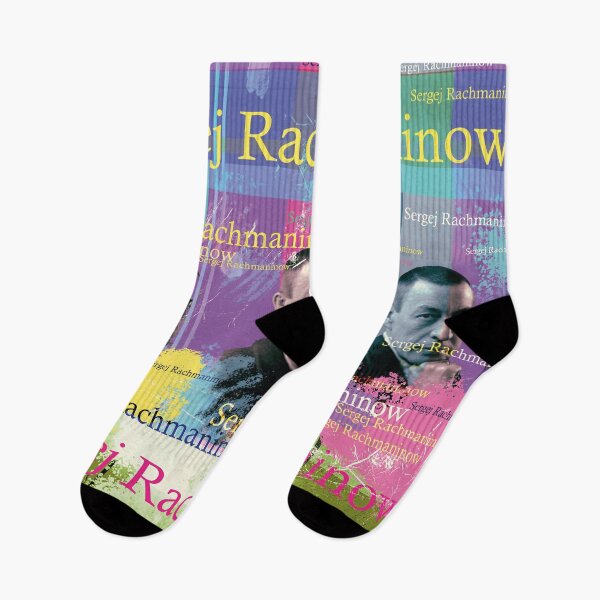 Item preview, Rachmaninoff portrait collage in bright colors designed and sold by Mauswohn.