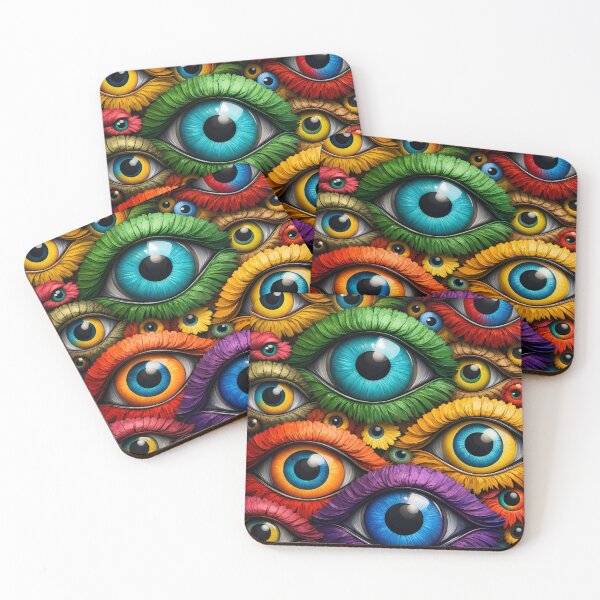 Item preview, Colorful Surreal Eyes Pattern designed and sold by Kaleidoscope Print.