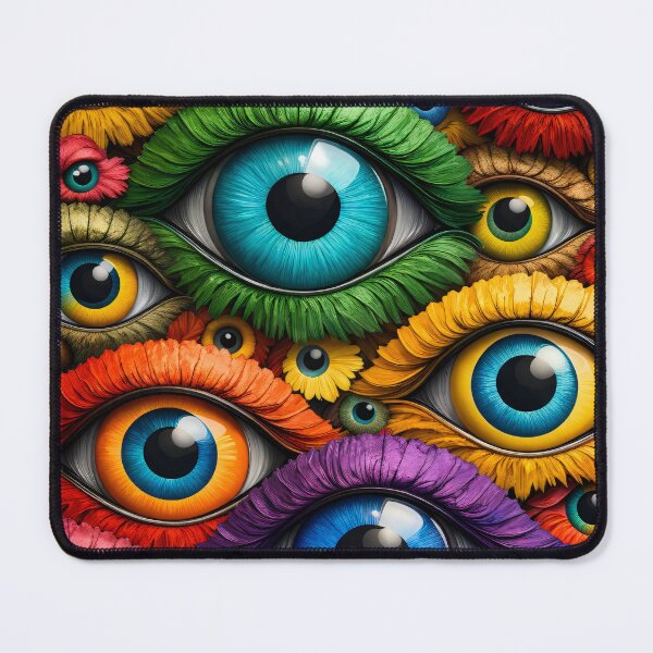 Item preview, Colorful Surreal Eyes Pattern designed and sold by Kaleidoscope Print.