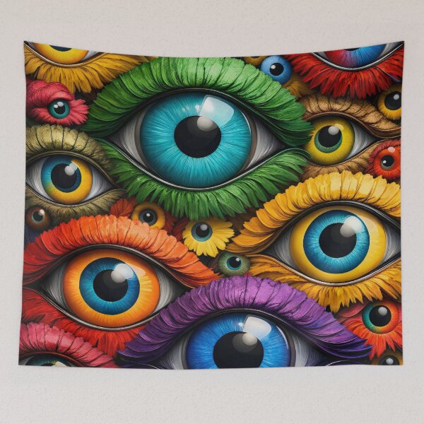Item preview, Colorful Surreal Eyes Pattern designed and sold by Kaleidoscope Print.